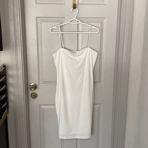 White strappy mini eyelet dress